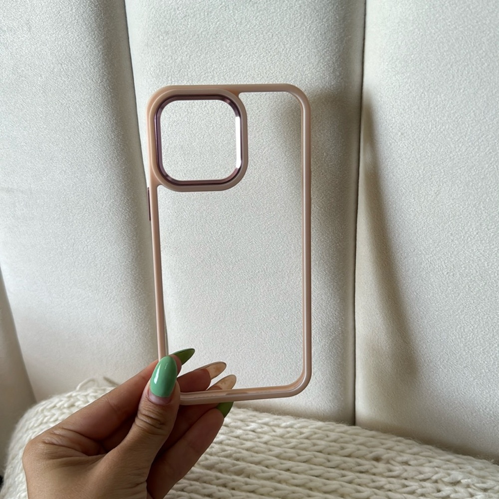 Pink Edge Clear iPhone 14 Pro Max Case